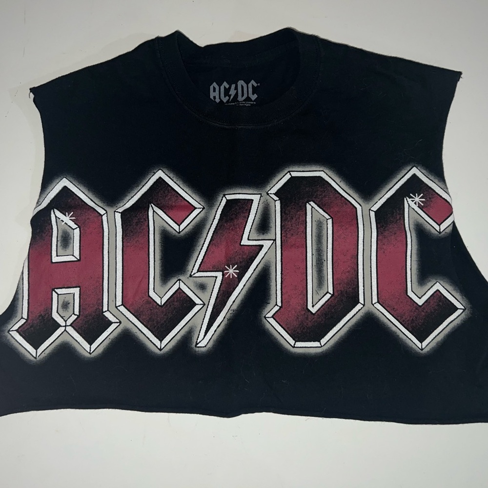 AC/DC Black and Red Tank Top with Iconic Logo